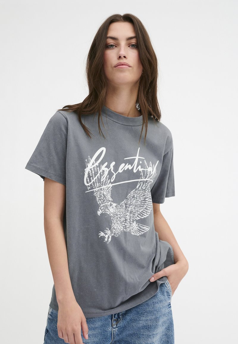My Essential Wardrobe HANNE - Apdrukāts T-krekls - silent grey