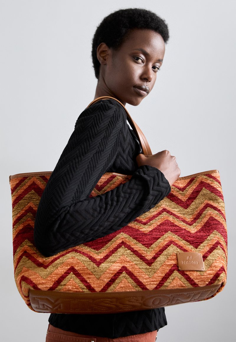 Missoni SHOPPING SMALL - Tote bag - tramonto/cuoio