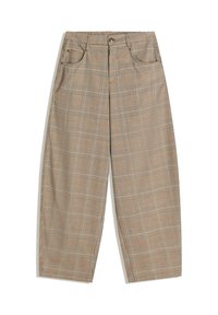 CHECKED BARREL-LEG - Bukser - dark brown
