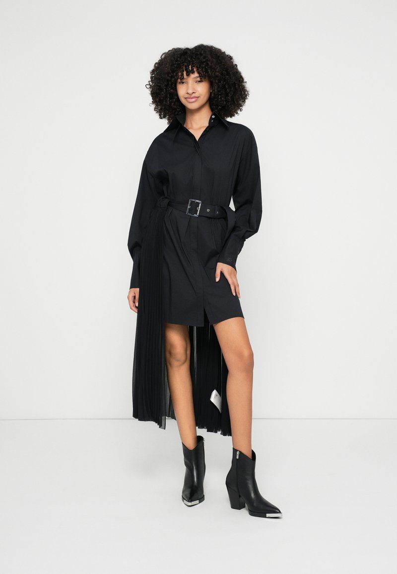 KARL LAGERFELD PLEATED FASHION DRESS - Shirt dress - black - Zalando.co.uk