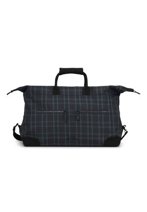 Sort og grønternet duffeltaske med dobbelte lynlåse, bløde håndtag, aftagelig rem og forstærkede sorte hjørner. Indeholder logodetalje.