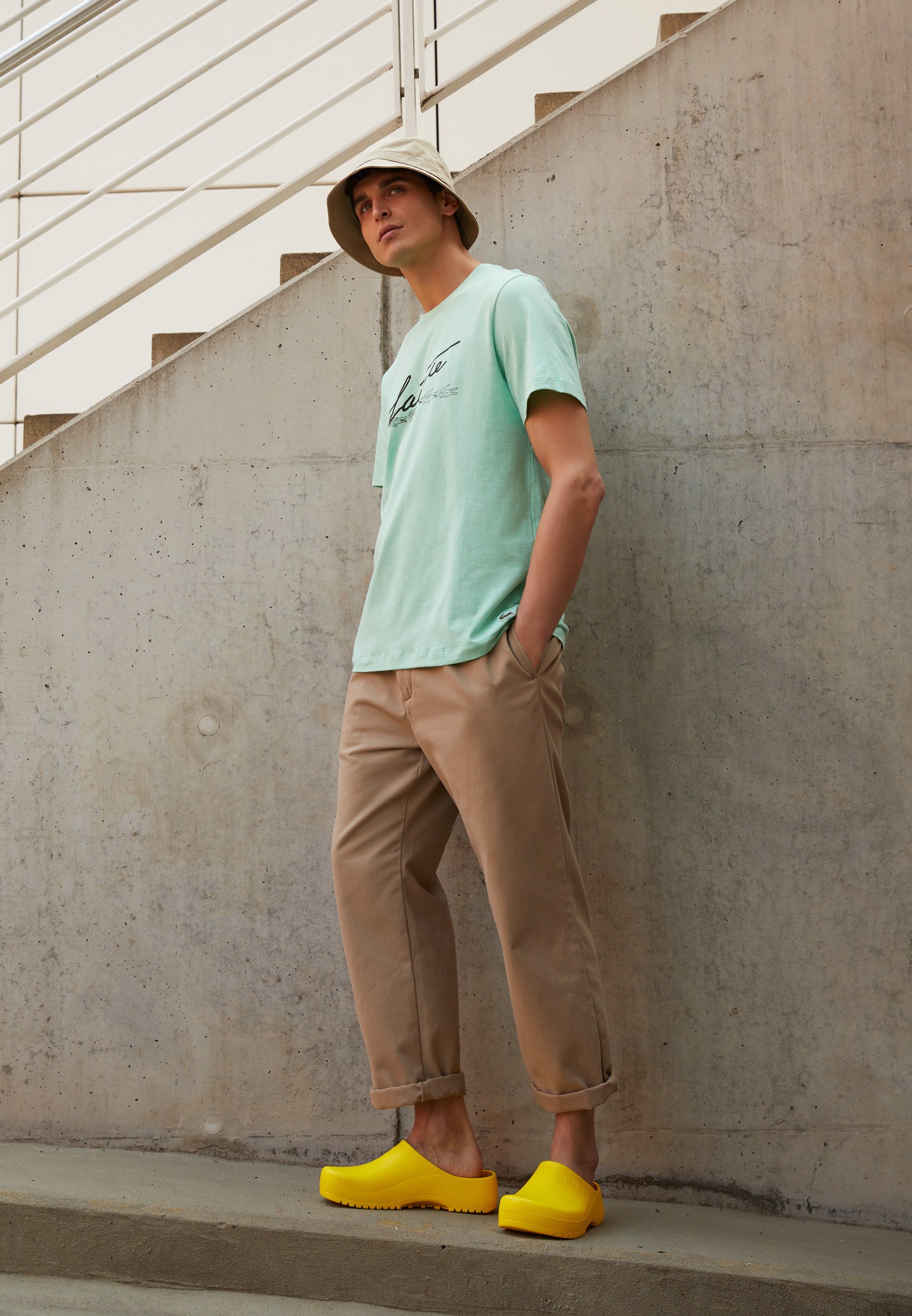 yellow birkenstock clogs