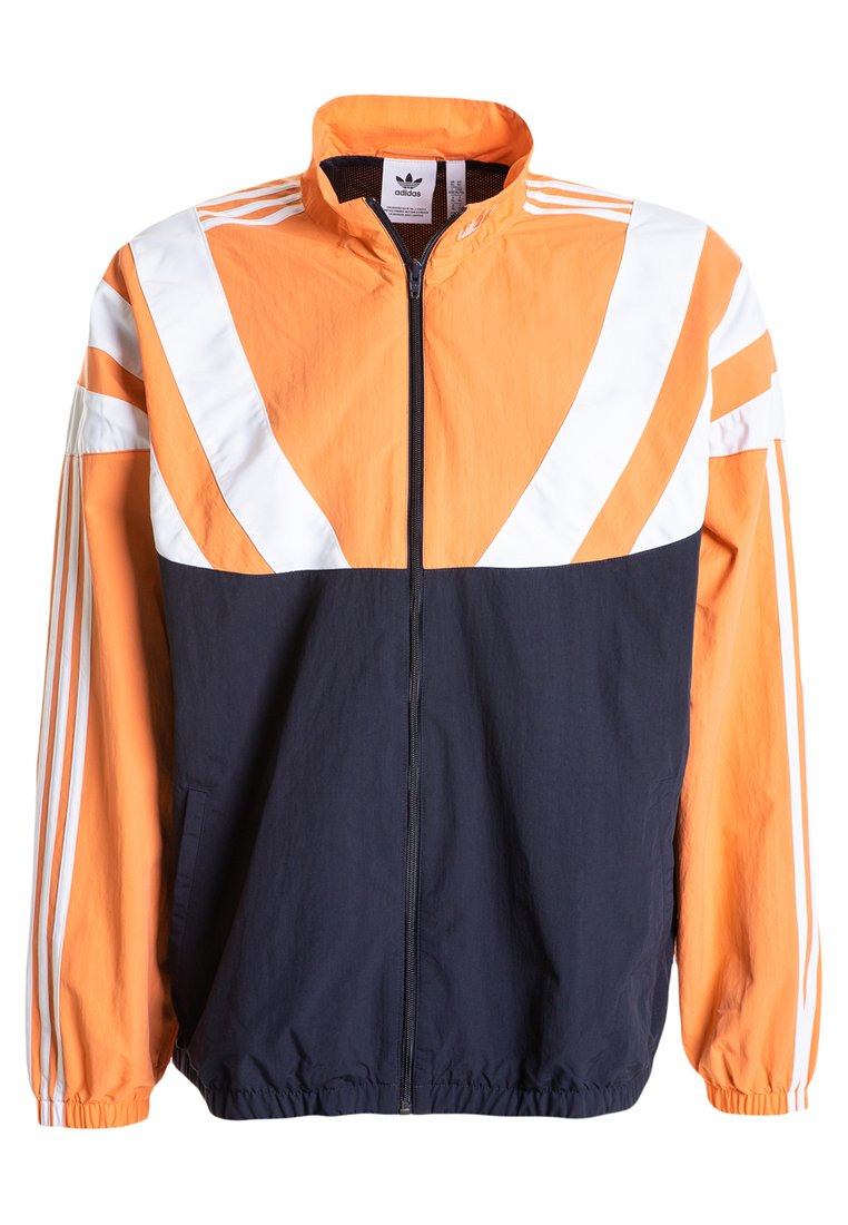 orange and blue adidas jacket