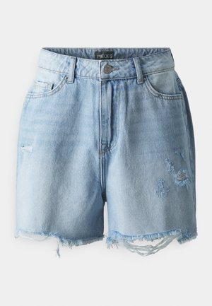 Pieces PCSUMMER DEST - Jeansshorts - light blue