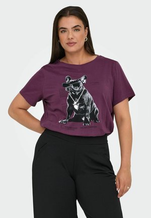 CARWINCE LIFE SS O-NECK REG TEE - T-shirts print - mauve wine