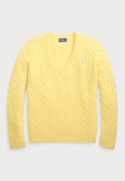 Polo Ralph Lauren CABLE-KNIT WOOL-CASHMERE V-NECK JUMPER  - Džemperis - fall yellow