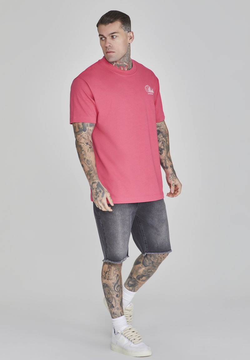 SikSilk T-shirt print donkerroze SikSilk T-shirt print donkerroze