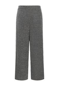 Hallid laiad püksid, mis on valmistatud tekstuuriga kangast, millel on peen herringbone muster. Omab kõrget vööd ja sirget lõiget.
