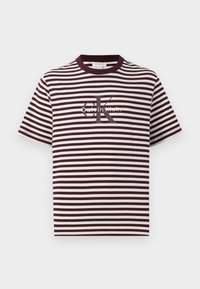 STRIPE MONOLOGO - Print T-shirt - moroccan brown