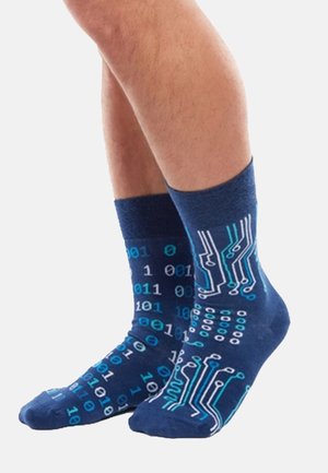 MIT 2 UNTERSCHIEDLICHEN DESIGNS, MOTIV: IT - Sokken - dunkelblau