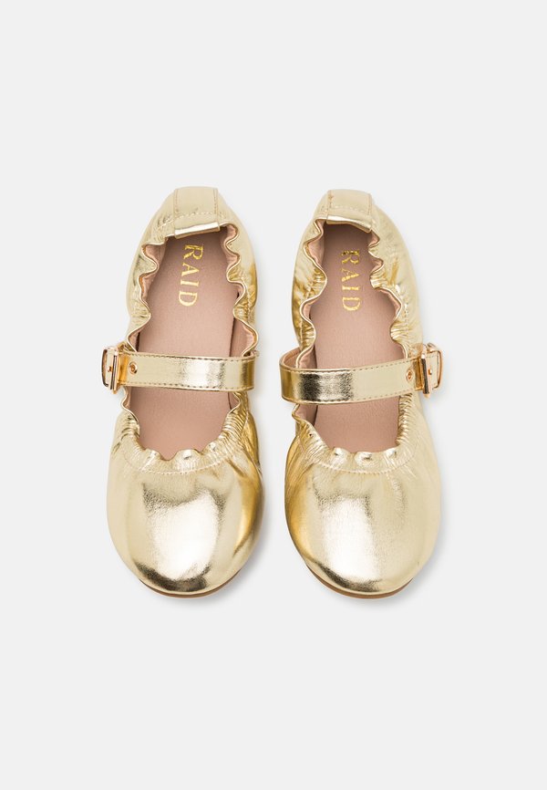 LARISSA - Ankle strap ballet pumps - gold3