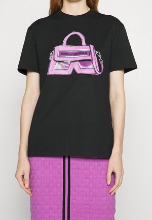 T-shirt med print - black