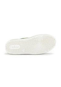 White rubber sneaker sole with circular tread pattern. Features "Gabor" logo imprinted on side. Overall smooth texture, designed for comfort.