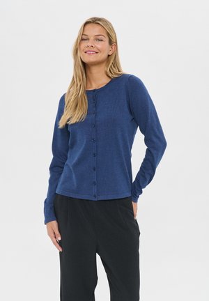 A8661, MilaSZ R-Neck Cardigan - Kardigán - pageant blue melange