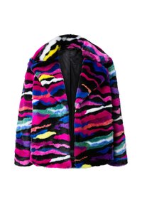 WITH OPEN FRONT AND COLORFUL PATTERN - Veste d'hiver - black