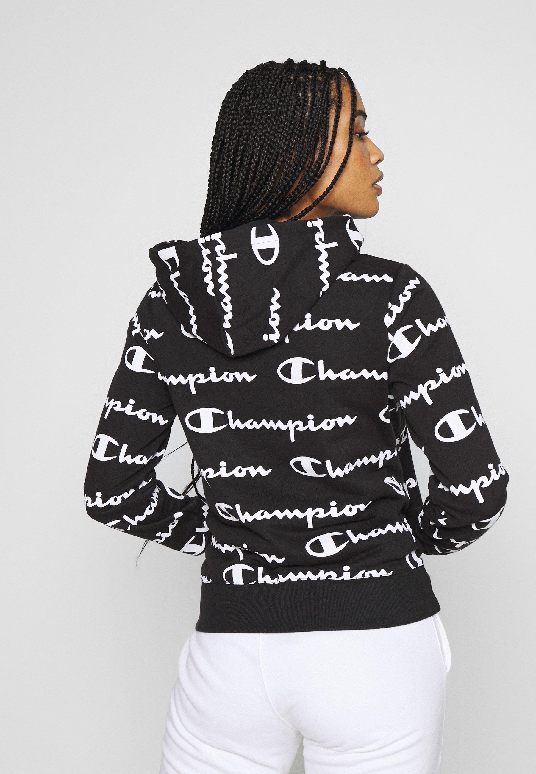 champion hoodie black and white