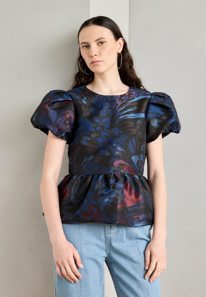 Scotch & Soda CAP SLEEVE WITH PEPLUM - Bluse - pheasant