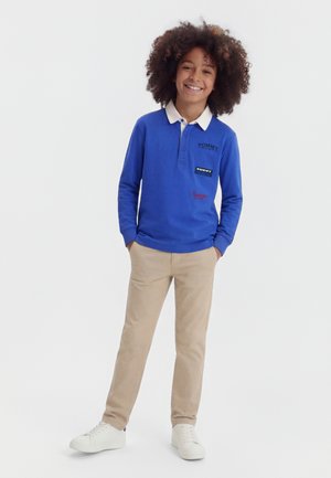 Tommy Hilfiger LOGO EMBROIDERY LONG SLEEVE POLO SHIRT - Majica z dolgimi rokavi - majesty blue