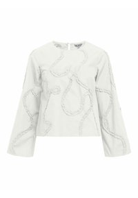 DETAILED - Tops ar garām piedurknēm - cloud dancer