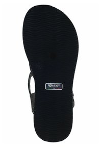 Black rubber sandal sole with a wave texture. Features a logo reading "igi&co MADE IN ITALY" located near the heel.