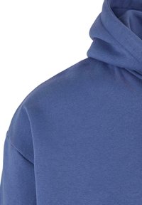 Felpa con cappuccio di colore blu uniforme. Realizzata in morbido tessuto di cotone. Presenta una finitura testurizzata e un design del cappuccio aderente. Taglio casual.