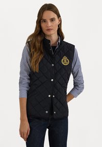Lauren Ralph Lauren CREST PATCH QUILTED MOCKNECK VEST - Väst - dark navy
