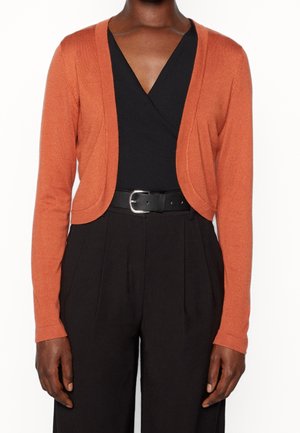 Strickjacke - burnt orange denim