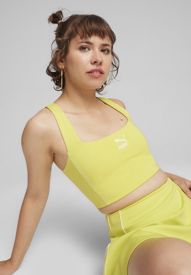 Puma CROP - Topp - lime sheen