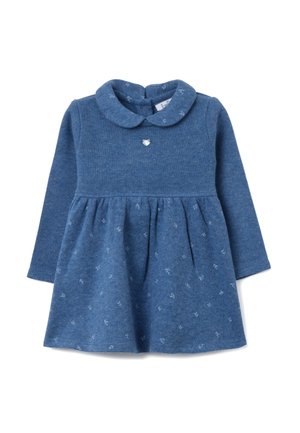 WITH REGULAR FIT AND ROUND NECKLINE - Vestido de punto - dark blue