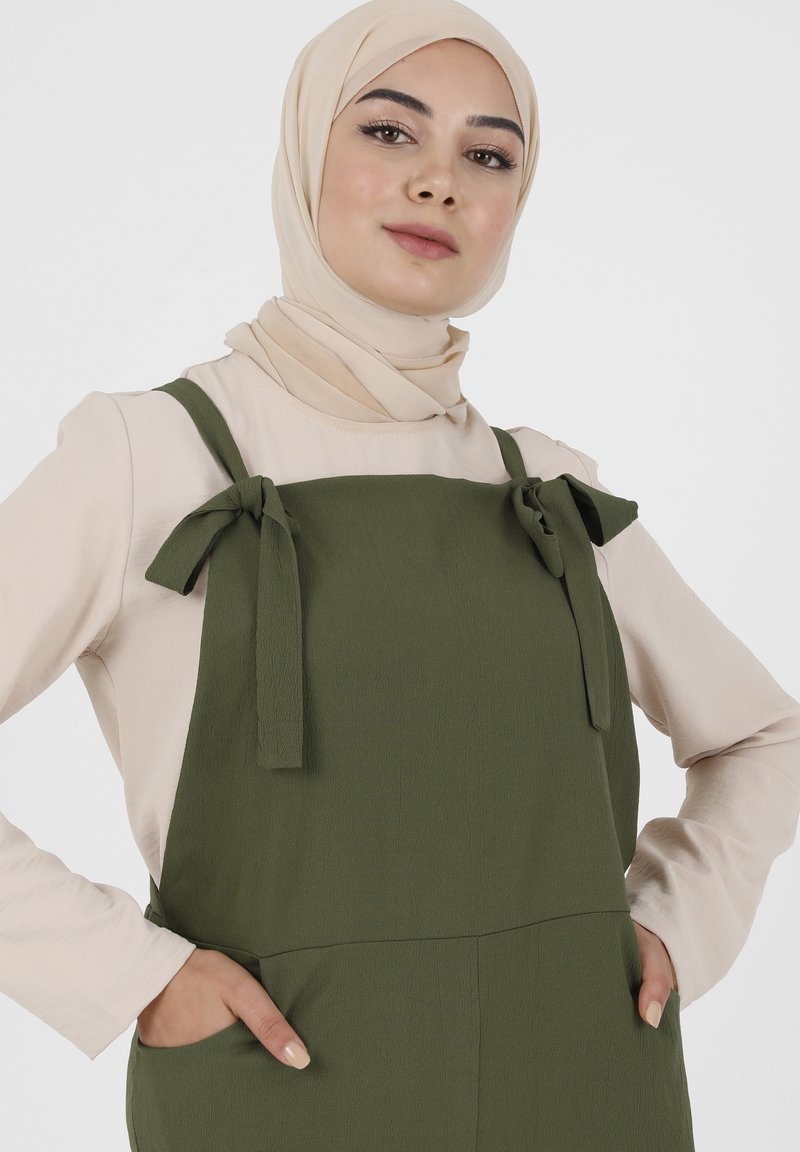 Modanisa UNLINED TAVIN - Dungarees - khaki - Zalando Modanisa UNLINED TAVIN - Dungarees - khaki - Zalando