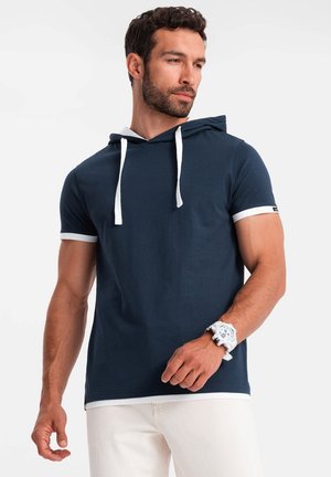 Ombre WITH HOOD - T-shirt imprimé - navy