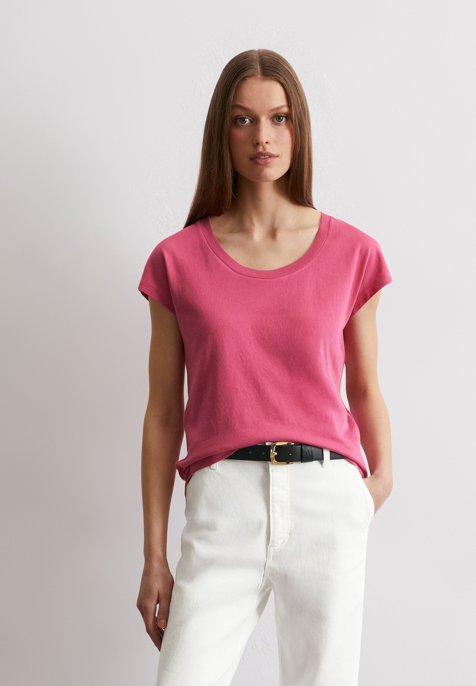 売れ筋商品|||マルコポーロ Tシャツ レディース トップス OVERCUT SLEEVES DEEP ROUND NECK - Basic T-shirt - blushed pink Marc O'Polo OVERCUT SLEEVES DEEP ROUND NECK - T-shirt basic