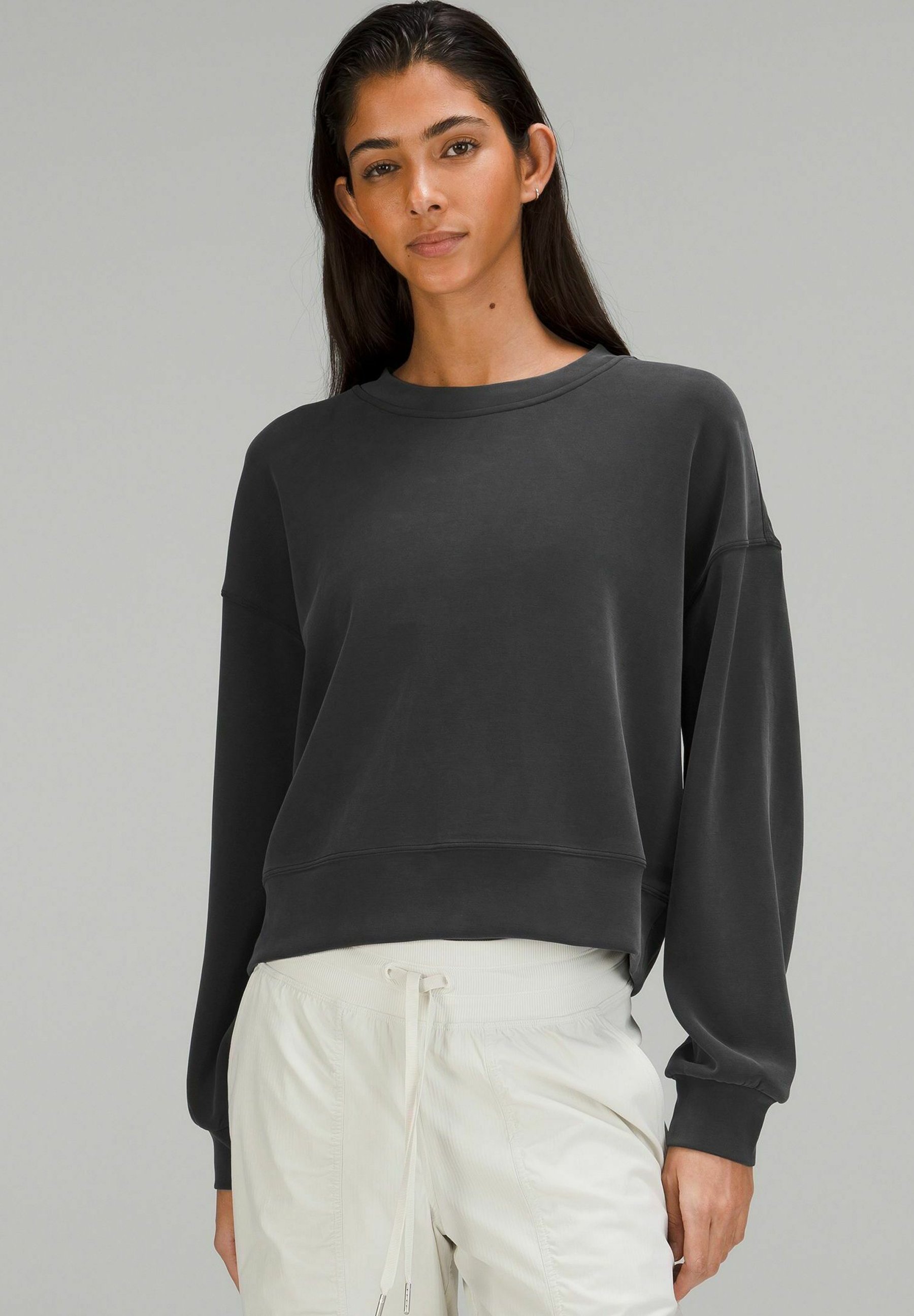 lululemon PERFECTLY CROPPED CREW - Sweatshirt - black/noir - ZALANDO.FR