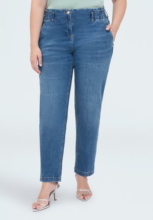 Fiorella Rubino, JEANS BALLOON EFFETTO WASHED - Tapered-Farkut - blu
