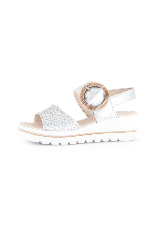 Plateausandalette - silber