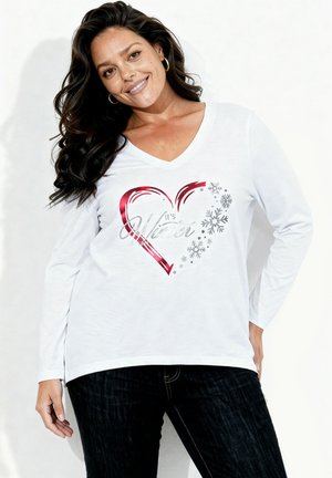 WEIHNACHTSHERZ - T-shirt à manches longues - snow white