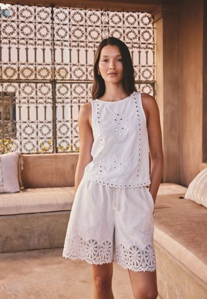 Next, REGULAR FIT - CROCHET TRIM SHORTS  . - Shorts - white