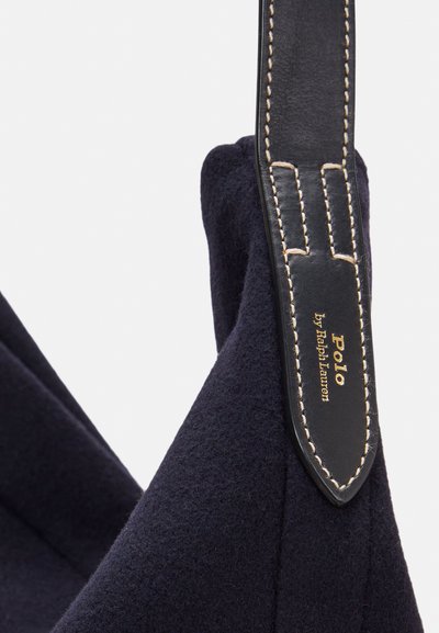 Polo Ralph Lauren Leather Trim Flannel Sling Bucket Bag - Torbica - navy