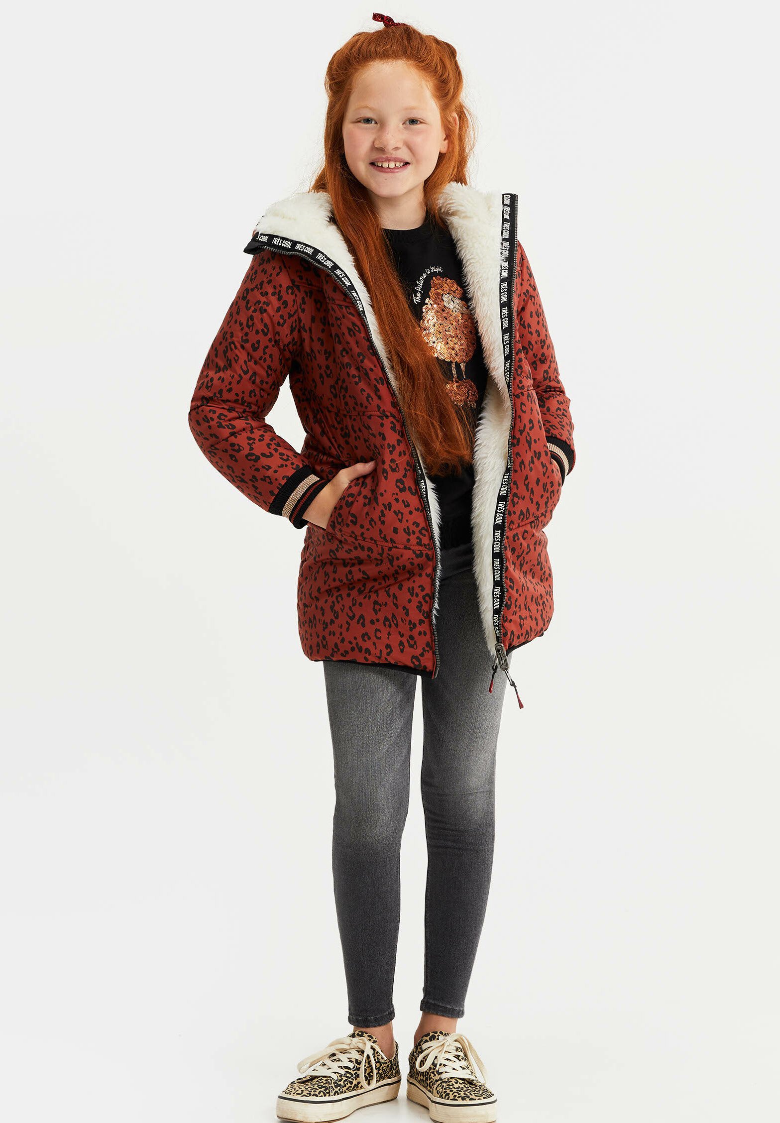 WE Fashion MET CAPUCHON REVERSIBLE Winterjas terra cotta WE Fashion Trui terra cottaGraniet Zalando.nl