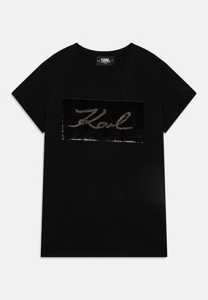 SHORT SLEEVES TEE - Nyomott mintás póló - black