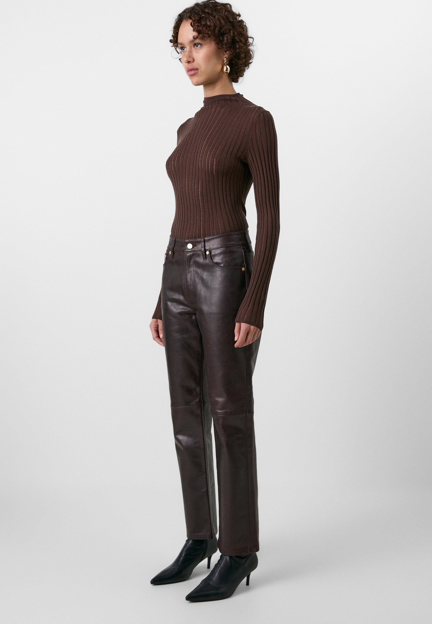 GAP GAP X CULT GAIA LEATHER PANT - Leather trousers - woodsy brown