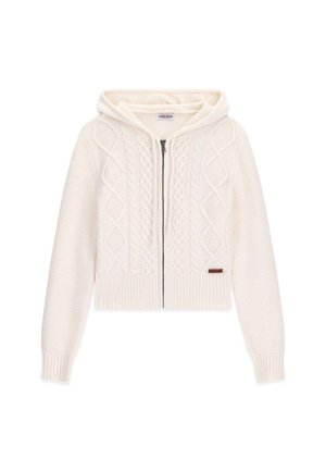 Guess, GJ LS CABLE HOODIE ZIPPED SWTR - Gilet - weiß