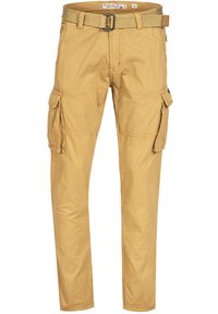 Indicode William Pantaloni Cargo Uomo In Cotone, Con Cintura, Tasconi E Dettagli In Pelle, Vestibilità Comoda, Blu