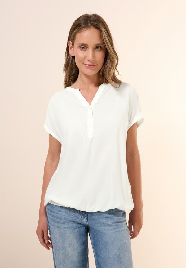 KURZARM UNI - Bluse - weiß