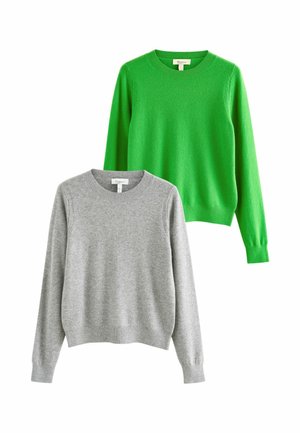 REGULAR FIT - 2 PACK - Strickpullover - green grey