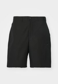 Svarta knäskorts för män med knäppning, bältesöglor, sidofickor och en diskret Nike-logotyp på vänster lår.