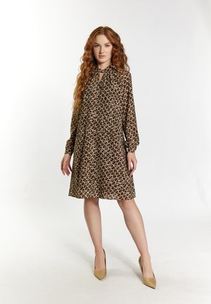 LANGARM LEDKIN - Freizeitkleid - braun beige