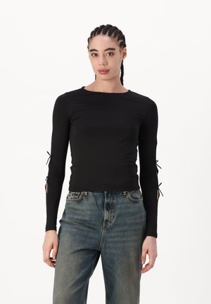 PCSELINA O-NECK BOW - Maglietta a manica lunga - black