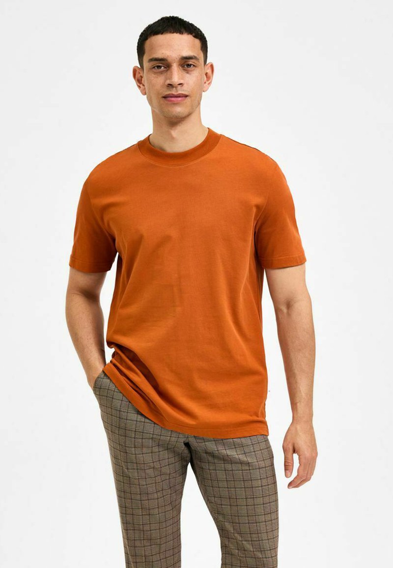 Selected SLHCOLMAN O NECK TEE - T-shirts basic - bombay brown