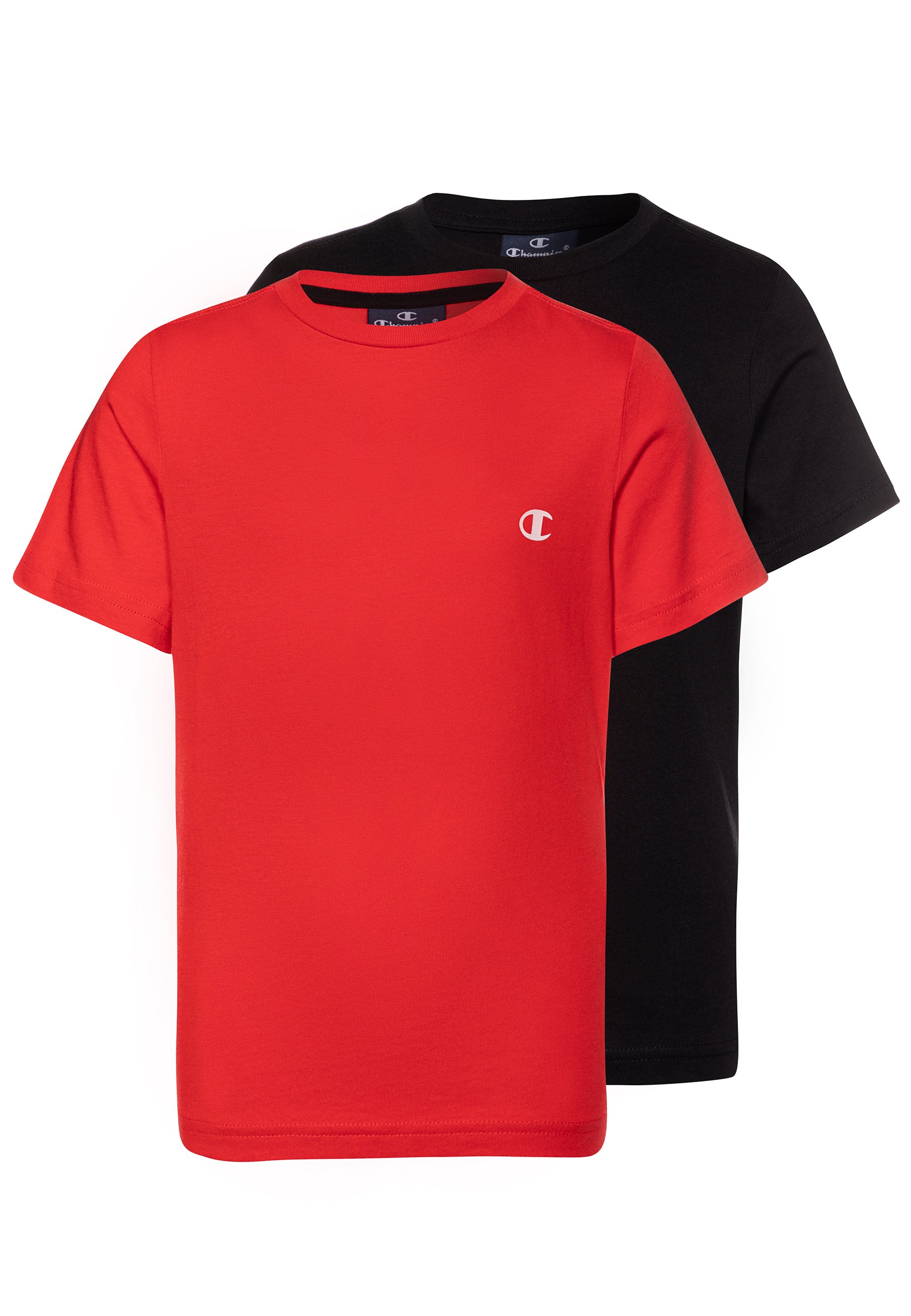 black and red champion shirt